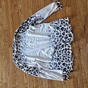 Pink and gray leopard sweater